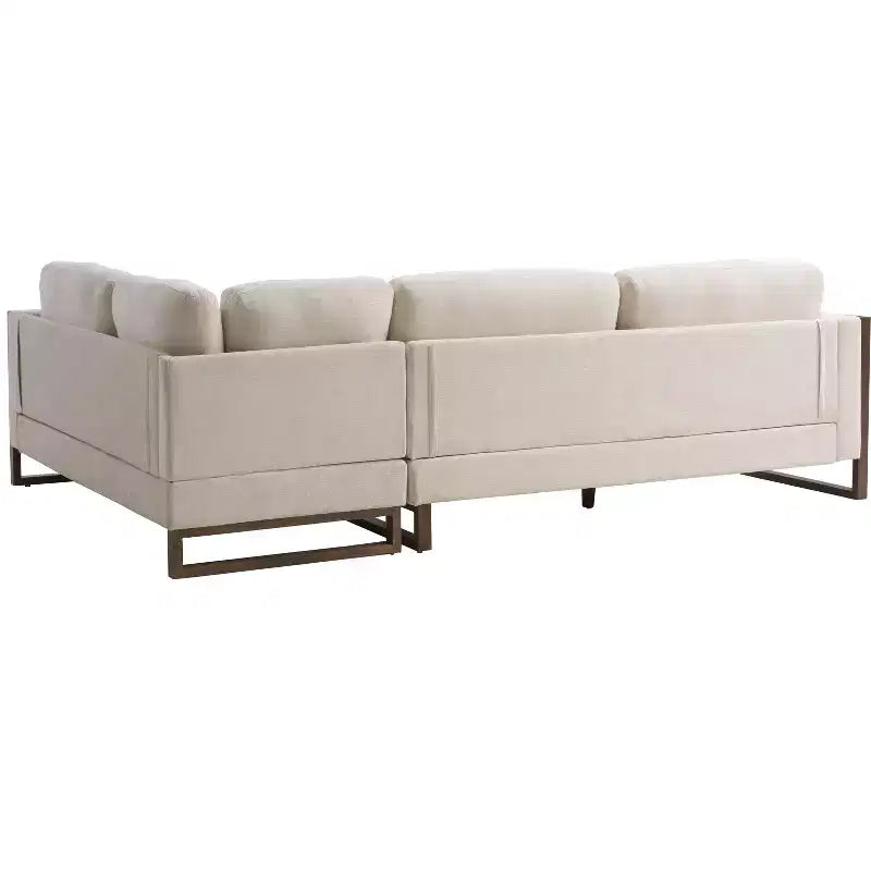 Christopher Knight Home Iansan Divano sezionale a L moderno a 5 posti rivestito in legno di gomma da 104"