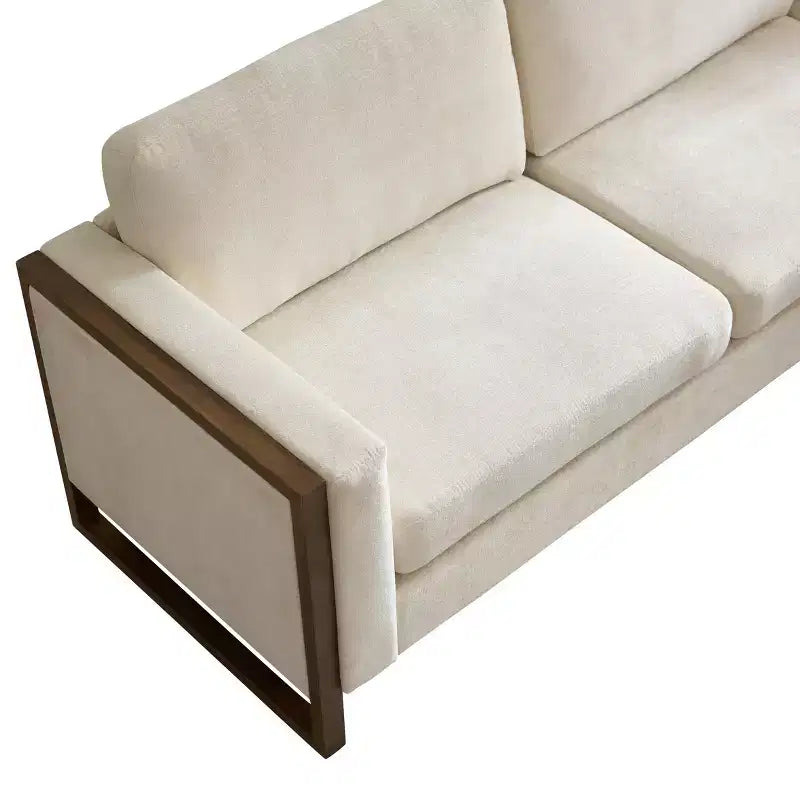 Christopher Knight Home Iansan Divano sezionale a L moderno a 5 posti rivestito in legno di gomma da 104"