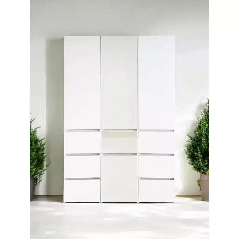 HomeStock 70,9 pollici H x 17,72 pollici L Sistema di armadi in composito di legno bianco per archiviazione universale con contenitori