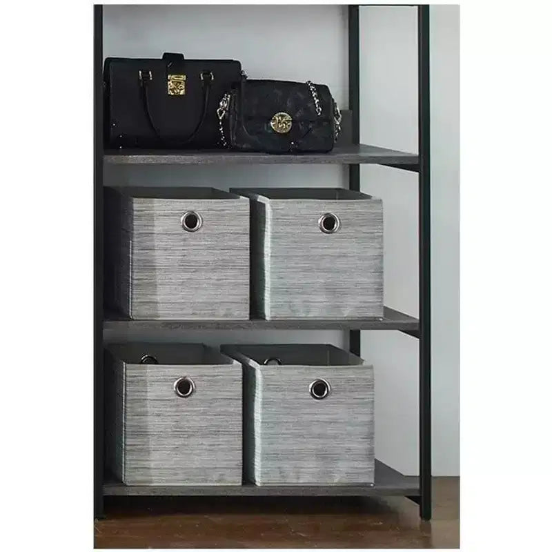 HomeStock 77,7 pollici H x 96 pollici L Sistema di armadio in composito di legno nero per contenimento universale con contenitori