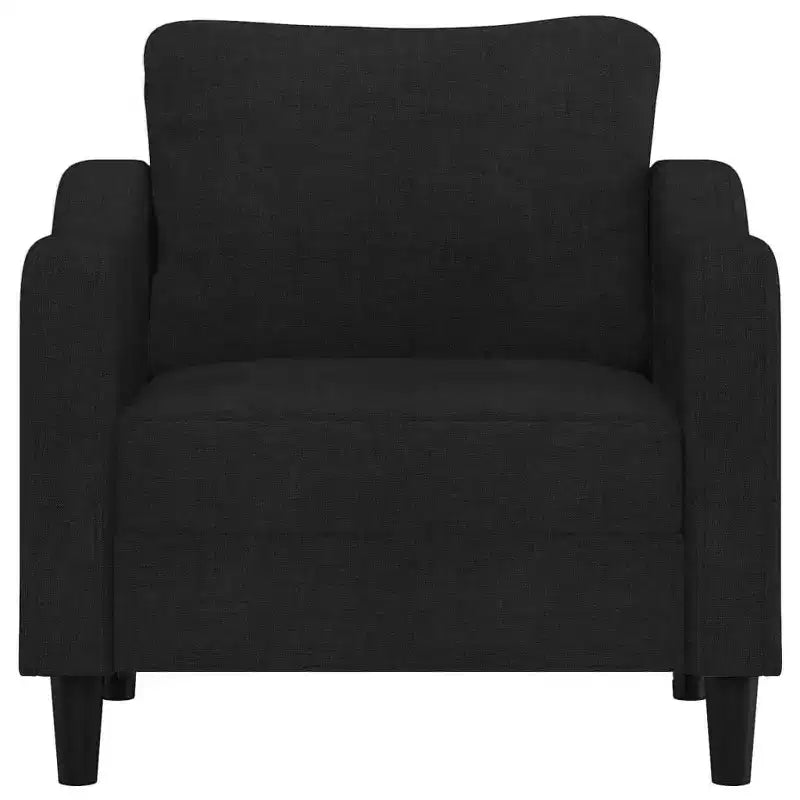 Modern Fabric Sofa Chair – Padded Upholstered Armchair with Metal Frame, Black