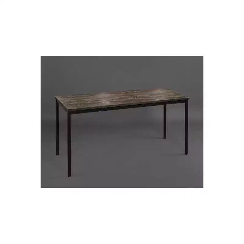 Contemporary Wood & Metal Computer Desk – 47" Weathered Wood Top, Black Frame