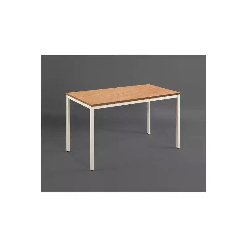 Contemporary Wood & Metal Computer Desk – 47" Weathered Wood Top, Black Frame