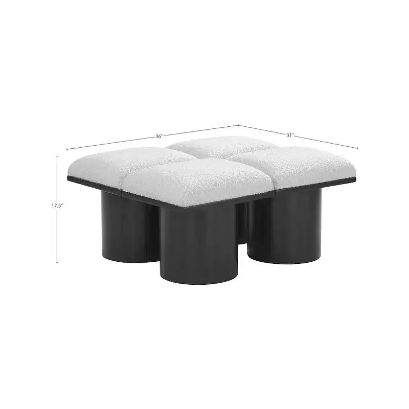 Meridian Furniture,Banc en tissu bouclé Pavilion