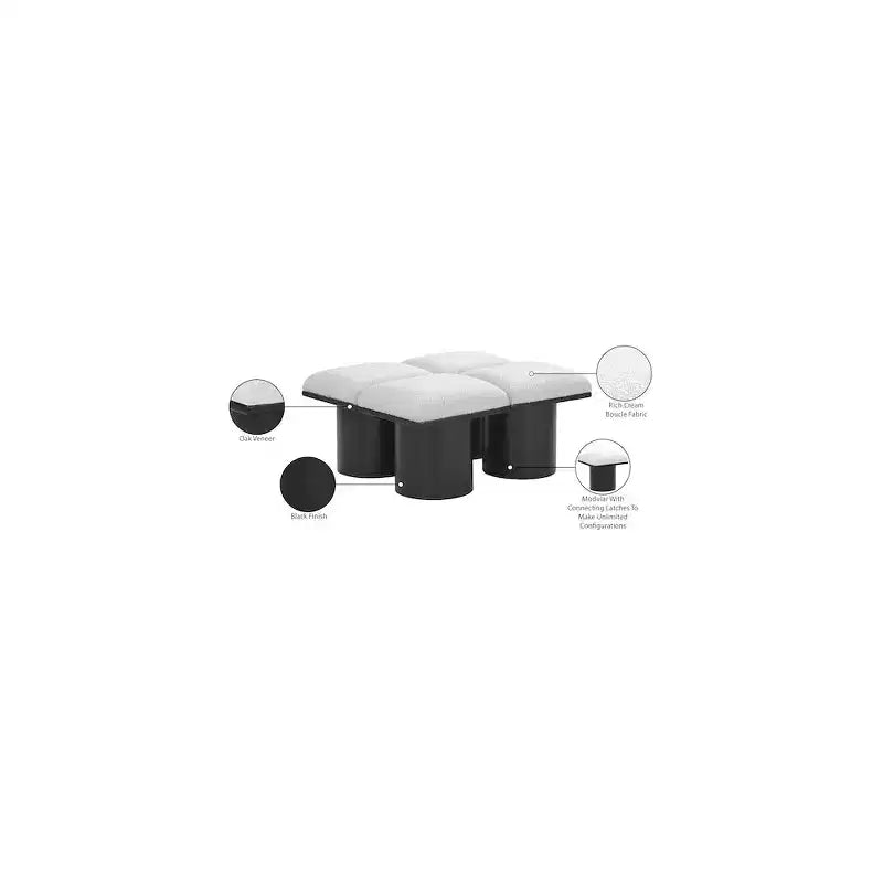 Meridian Furniture,Banc en tissu bouclé Pavilion