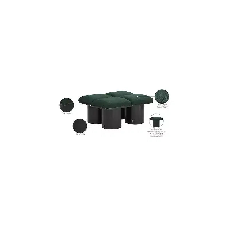 Meridian Furniture,Banc en tissu bouclé Pavilion