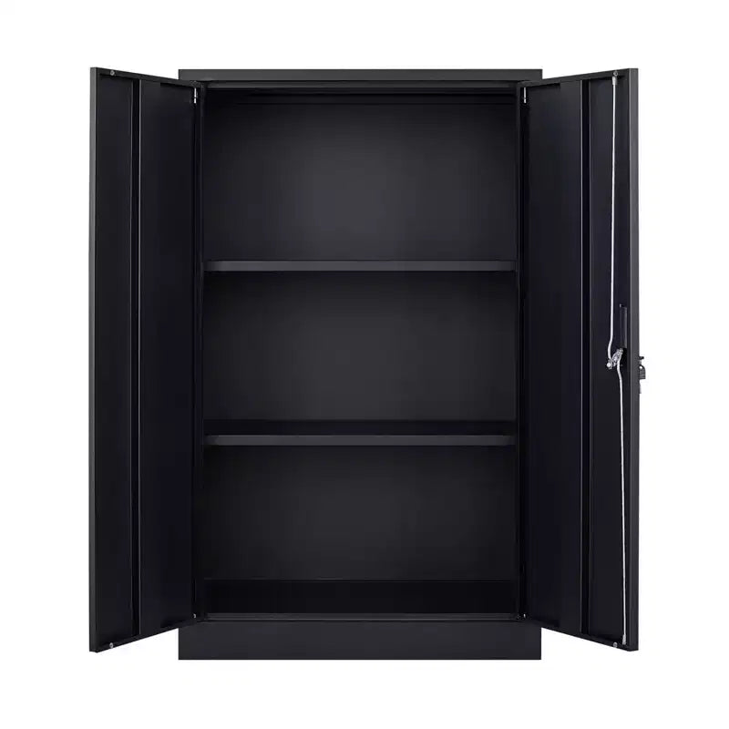 42" Metal Storage Cabinet with 2 Lockable Doors & Adjustable Shelves – Office & Garage