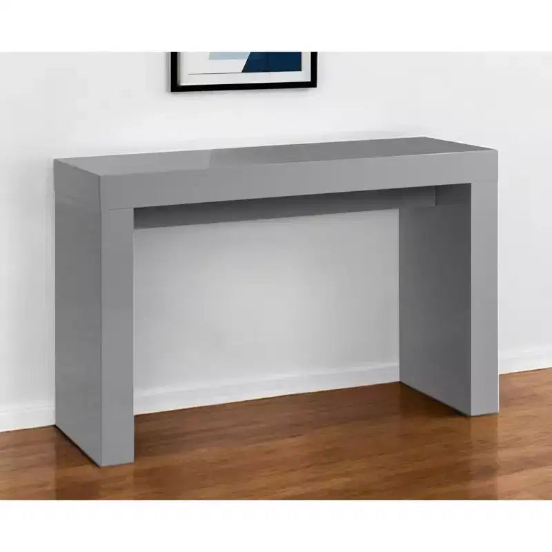 47" Gray Wood Block Console Table – Modern Entryway & Living Room
