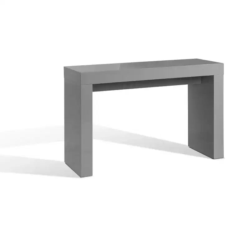 47" Gray Wood Block Console Table – Modern Entryway & Living Room