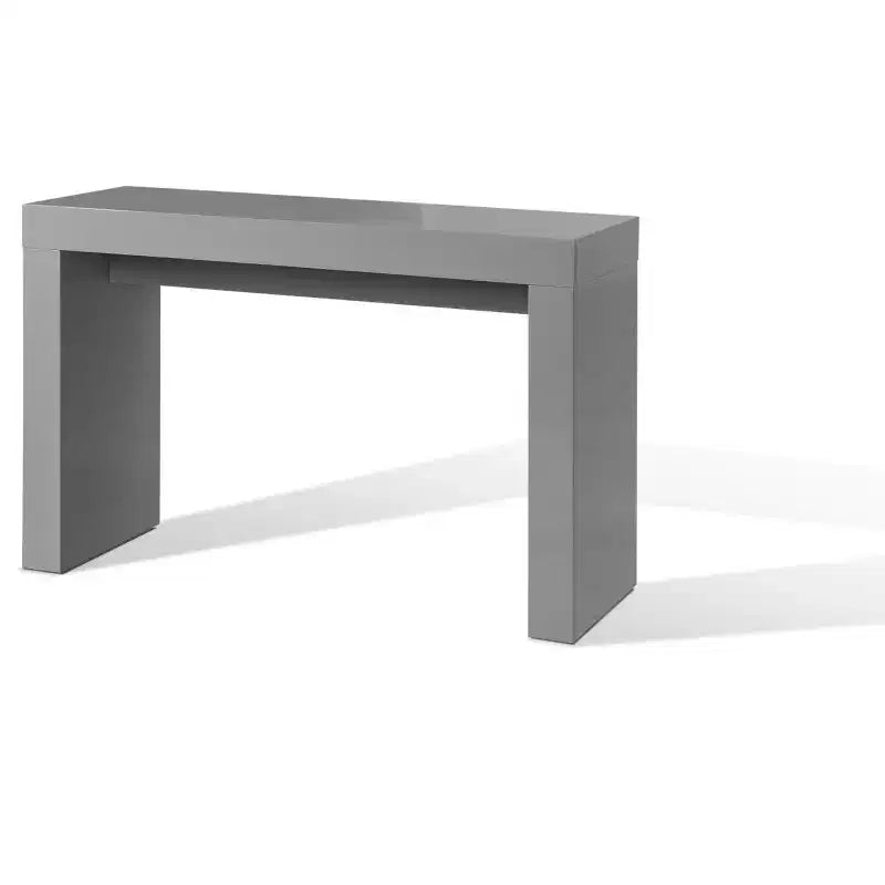 47" Gray Wood Block Console Table – Modern Entryway & Living Room