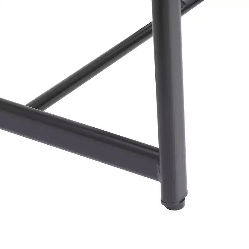 Set of 3 Metal Counter Height Bar Stools with Backrest – Black & White