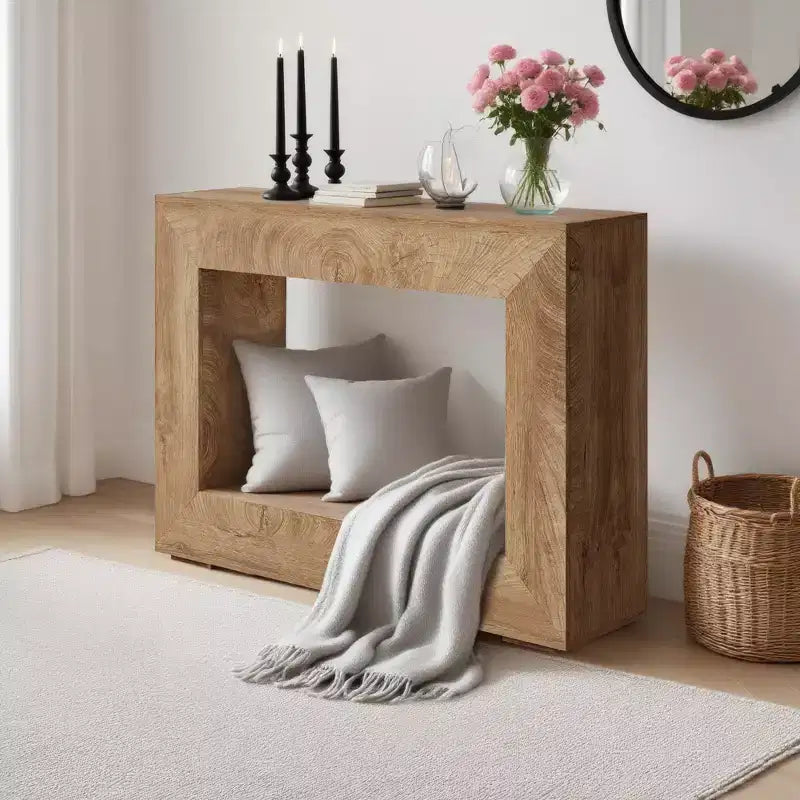 47" Farmhouse Console Table – Rustic Sofa Table for Entryway & Living Room