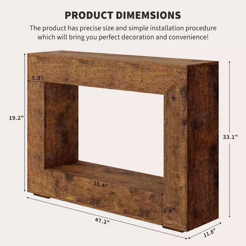 47" Farmhouse Console Table – Rustic Sofa Table for Entryway & Living Room