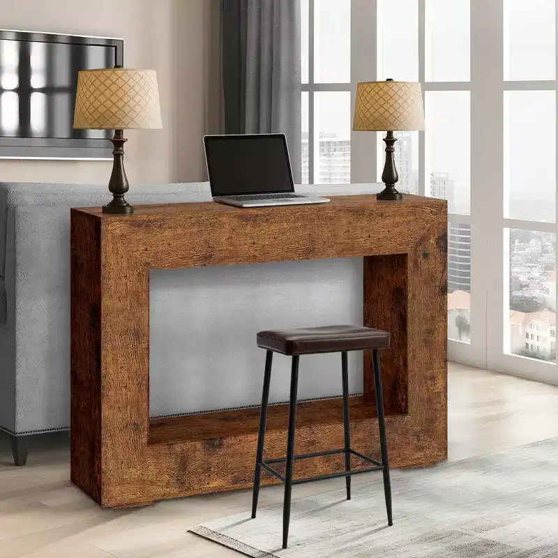 47" Farmhouse Console Table – Rustic Sofa Table for Entryway & Living Room