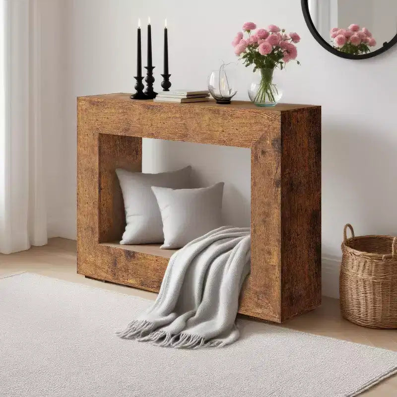 47" Farmhouse Console Table – Rustic Sofa Table for Entryway & Living Room