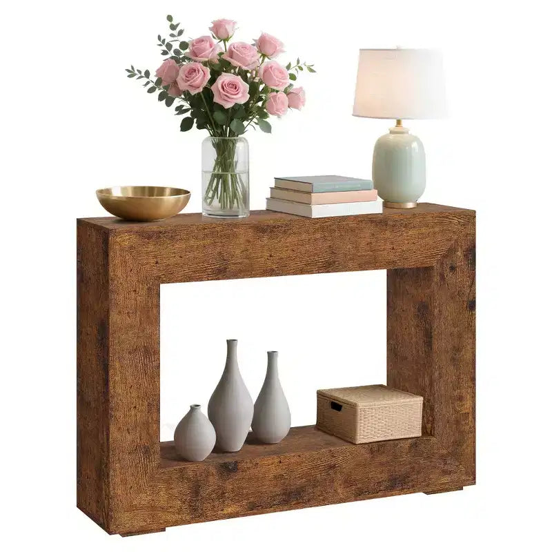 47" Farmhouse Console Table – Rustic Sofa Table for Entryway & Living Room