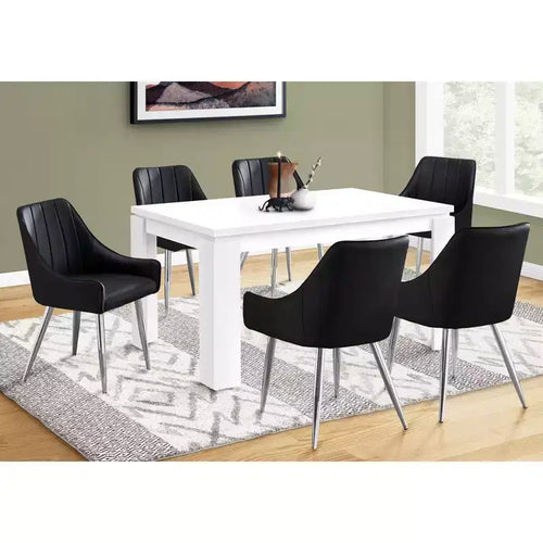 Tavolo da Pranzo Rettangolare Moderno da 60" per 4-6 Persone – Antigraffio, Impermeabile