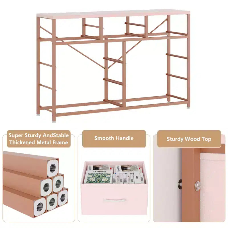 10-Drawer Fabric Dresser with Steel Frame & Wood Top – Lightweight Multi-Room Organizer