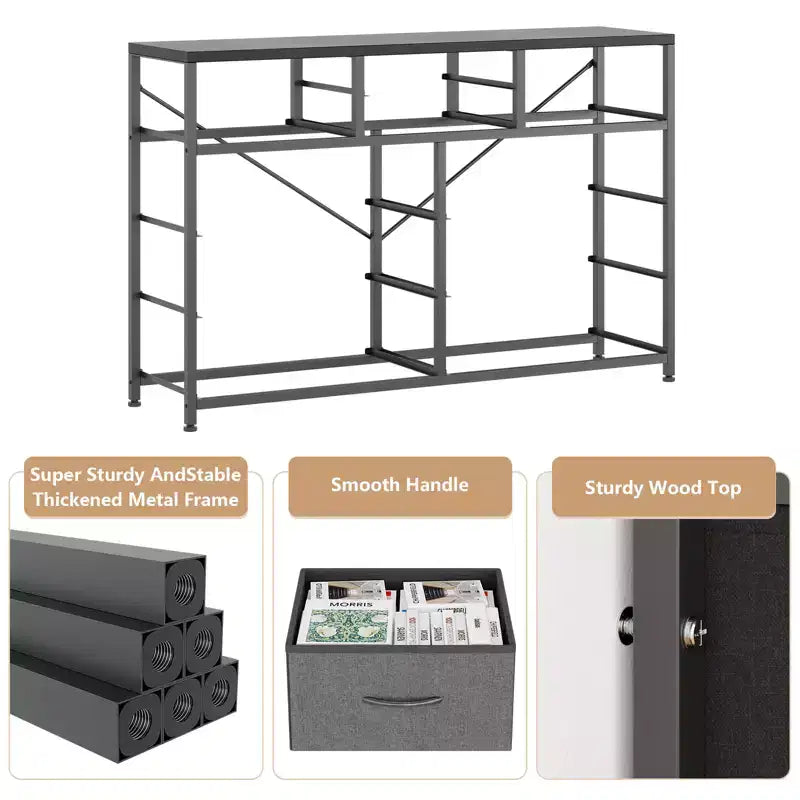 10-Drawer Fabric Dresser with Steel Frame & Wood Top – Lightweight Multi-Room Organizer