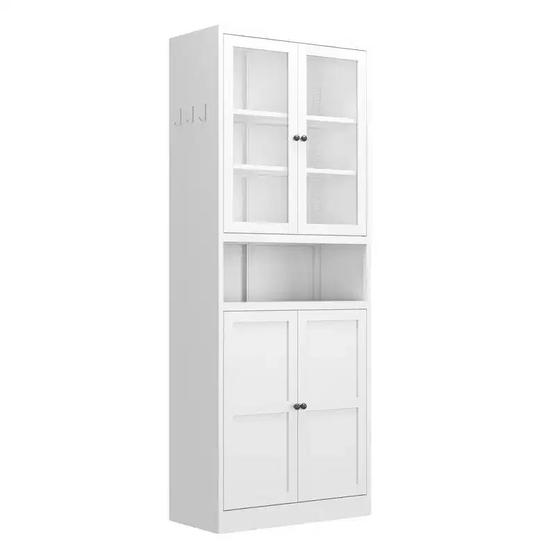 Okak 61 Armadio da dispensa da cucina autoportante, mobile contenitore regolabile con 4 ripiani, armadietto in metallo resistente per sala da pranzo/soggiorno