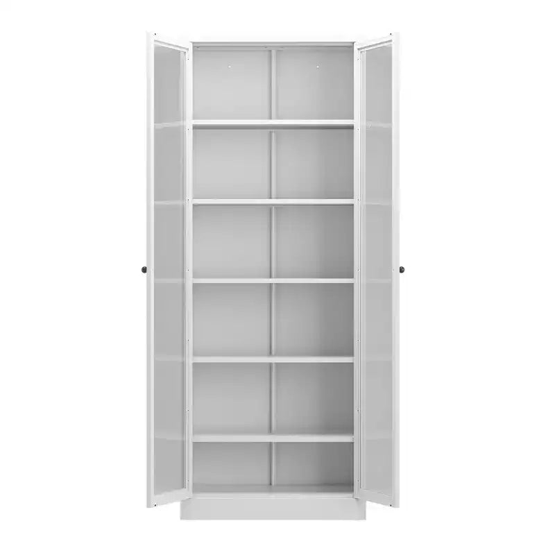 Okak 61 Armadio da dispensa da cucina autoportante, mobile contenitore regolabile con 4 ripiani, armadietto in metallo resistente per sala da pranzo/soggiorno