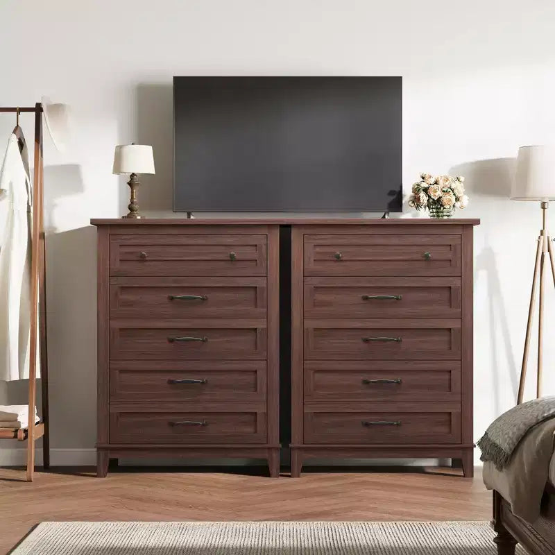 41.3" Tall Vertical 5-Drawer Dresser – Freestanding Storage Chest for Bedroom