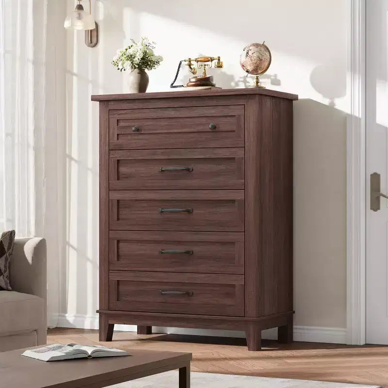 41.3" Tall Vertical 5-Drawer Dresser – Freestanding Storage Chest for Bedroom