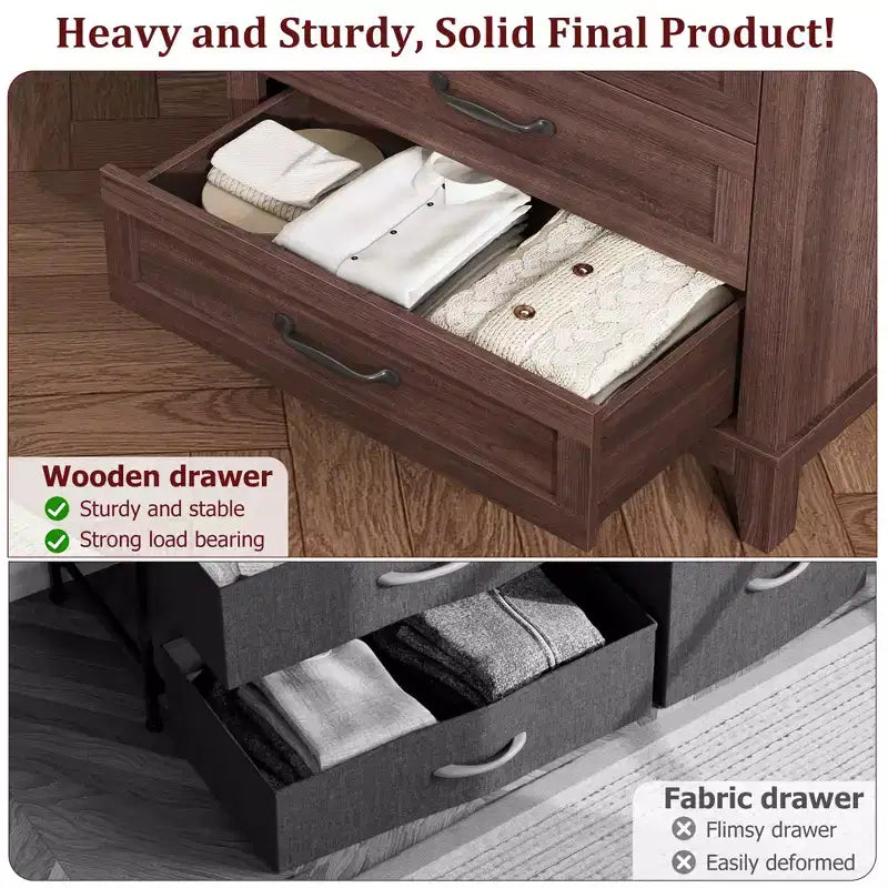 41.3" Tall Vertical 5-Drawer Dresser – Freestanding Storage Chest for Bedroom