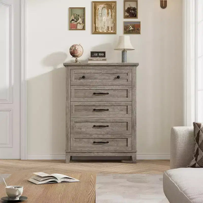 41.3" Tall Vertical 5-Drawer Dresser – Freestanding Storage Chest for Bedroom