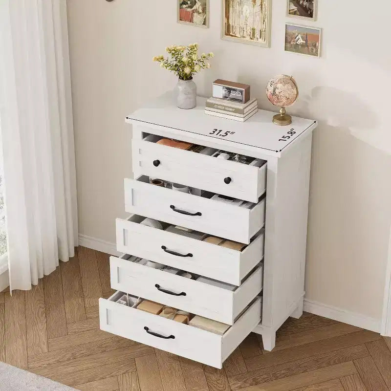 41.3" Tall Vertical 5-Drawer Dresser – Freestanding Storage Chest for Bedroom