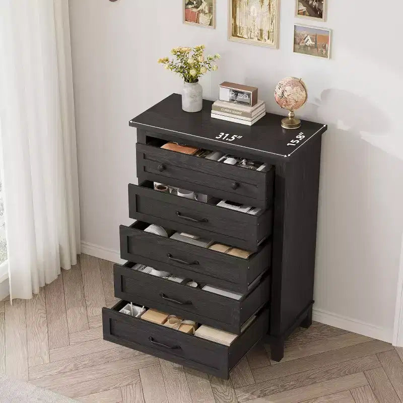 41.3" Tall Vertical 5-Drawer Dresser – Freestanding Storage Chest for Bedroom