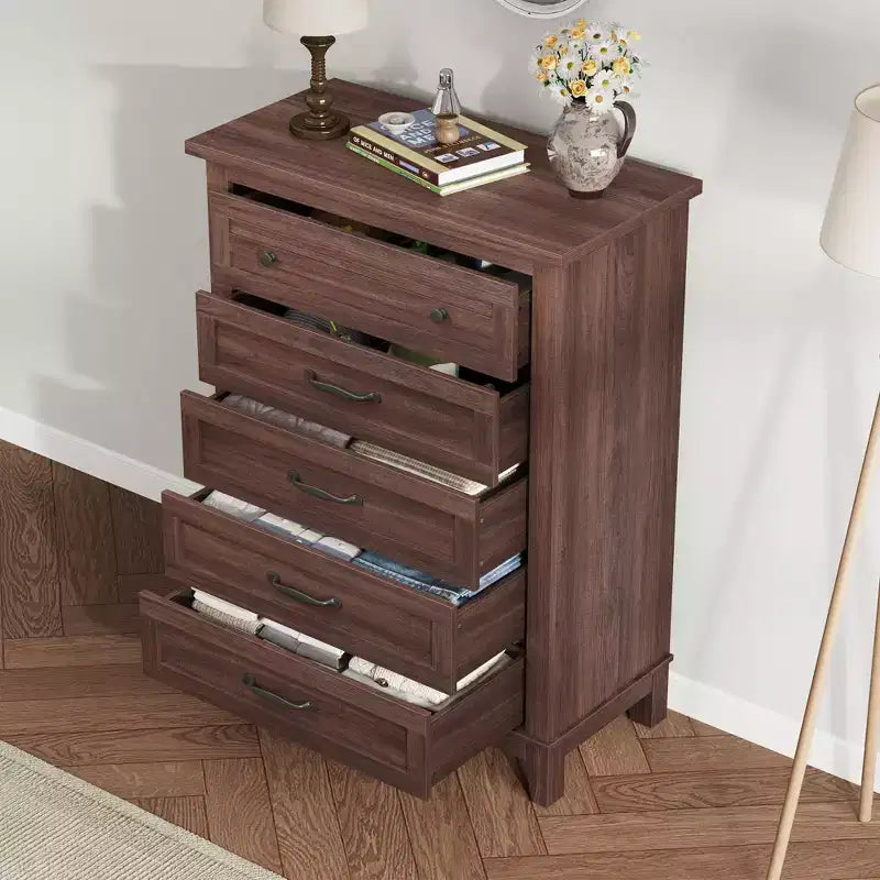 41.3" Tall Vertical 5-Drawer Dresser – Freestanding Storage Chest for Bedroom