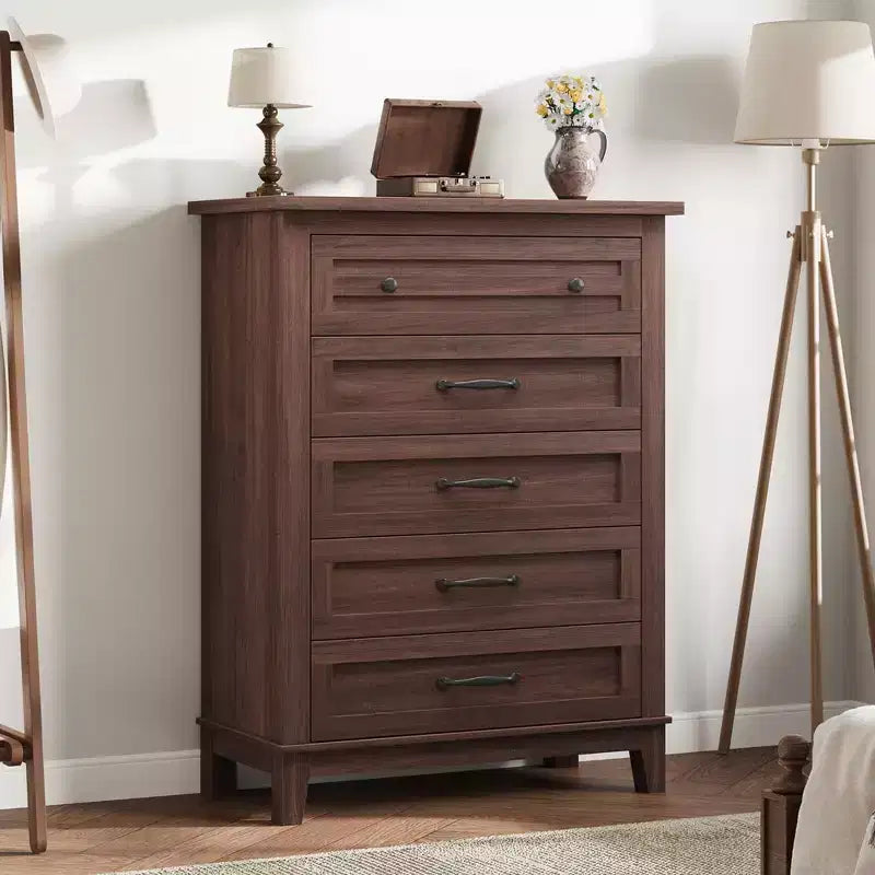 41.3" Tall Vertical 5-Drawer Dresser – Freestanding Storage Chest for Bedroom