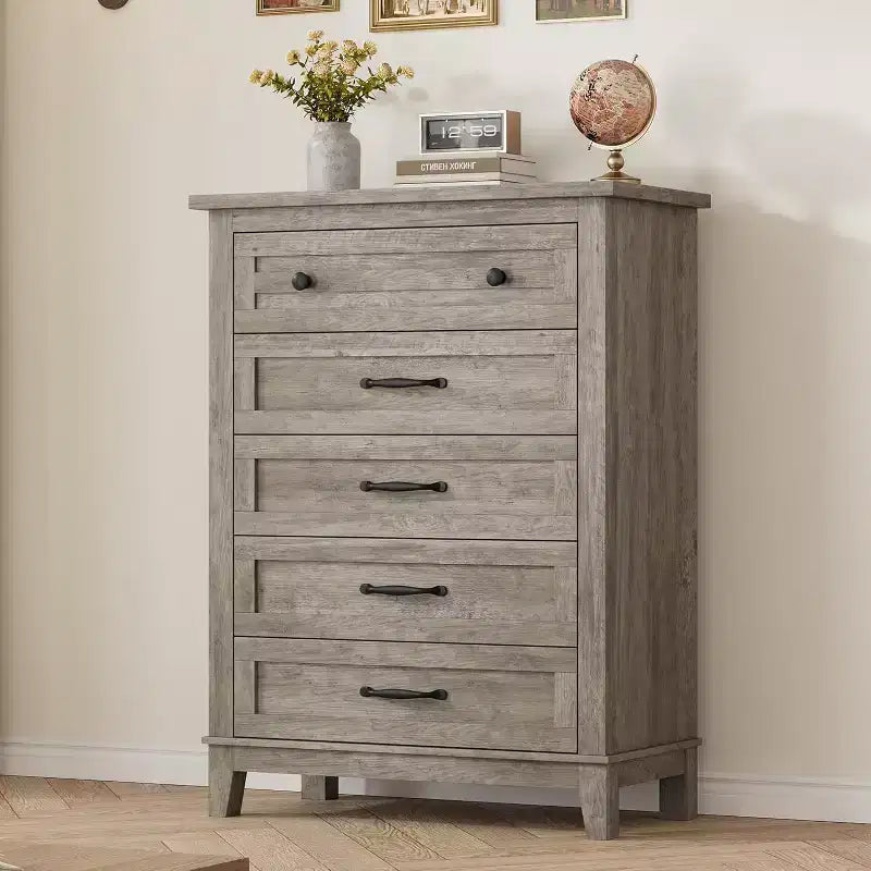 41.3" Tall Vertical 5-Drawer Dresser – Freestanding Storage Chest for Bedroom