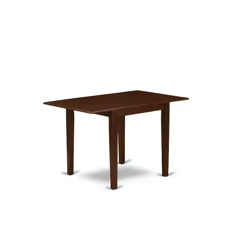 Set da pranzo HomeStock Belmont 3 pezzi con tavolo in legno e 2 sedie da pranzo in legno con seduta e schienale a doghe, finitura mogano