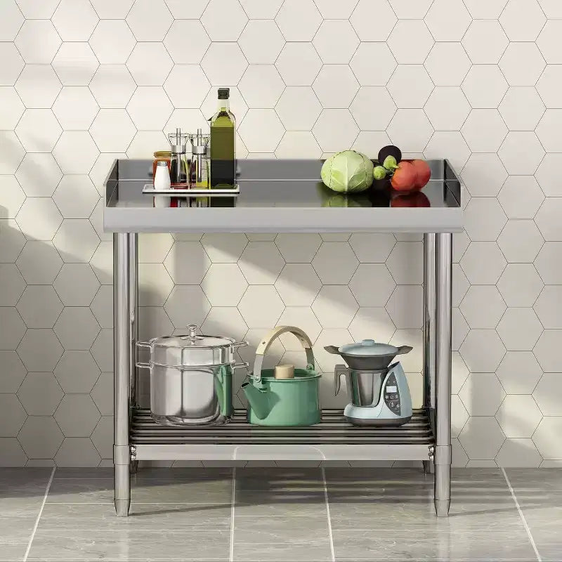 36" NSF Stainless Steel Prep Table with Backsplash – Commercial Workstation