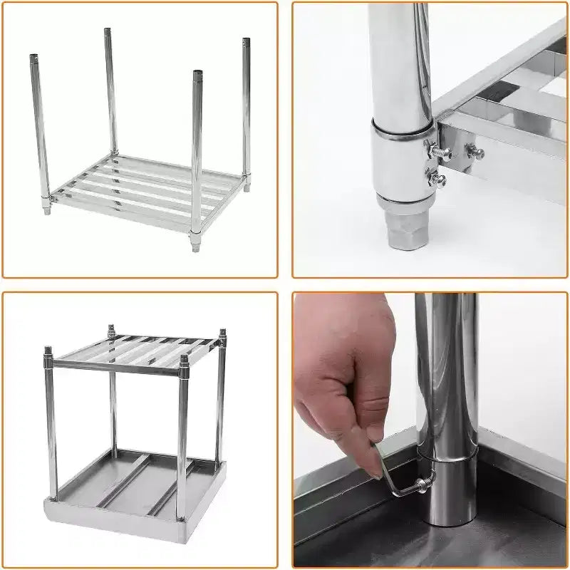 36" NSF Stainless Steel Prep Table with Backsplash – Commercial Workstation