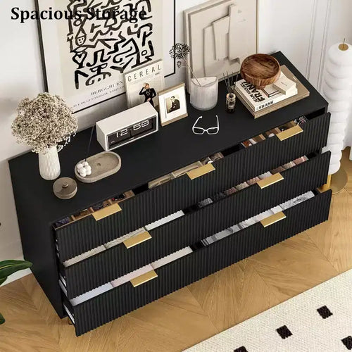 Cassettiera a 7 cassetti - Mobile contenitore in legno con piano largo e maniglie in metallo per camera da letto e soggiorno