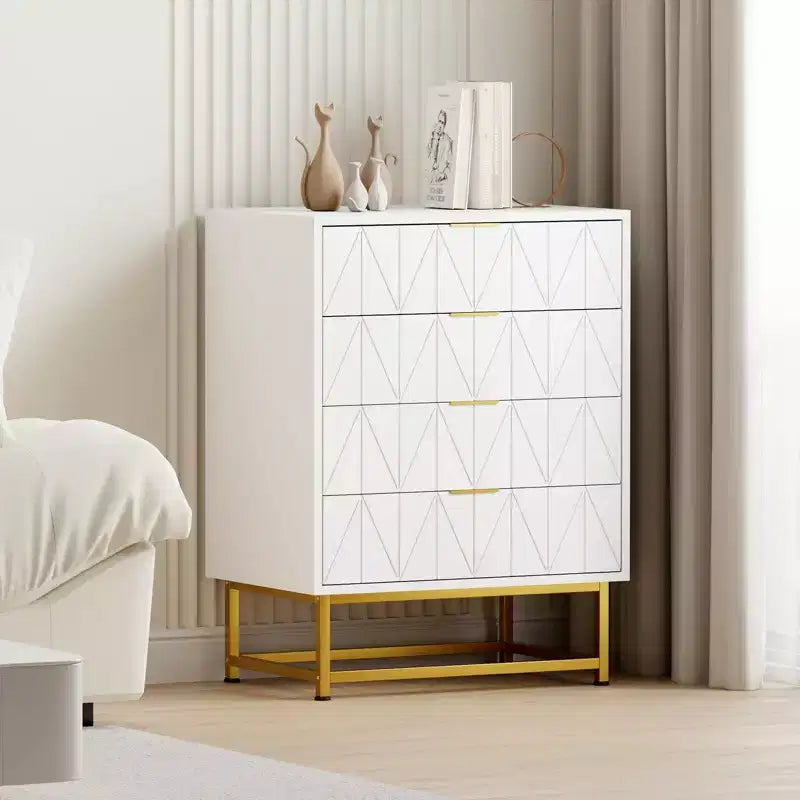 Cassettiera a 4 cassetti Coolmee, cassettiere moderne, organizer per cassetti con gambe in metallo, armadietto contenitore per camera da letto, soggiorno, corridoio, armadio