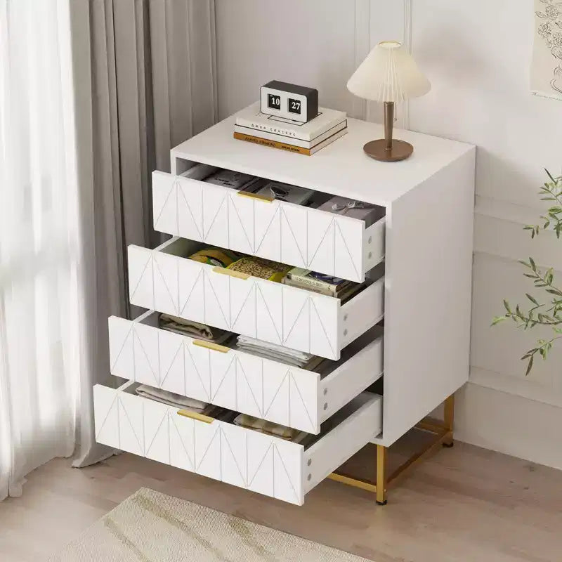Cassettiera a 4 cassetti Coolmee, cassettiere moderne, organizer per cassetti con gambe in metallo, armadietto contenitore per camera da letto, soggiorno, corridoio, armadio
