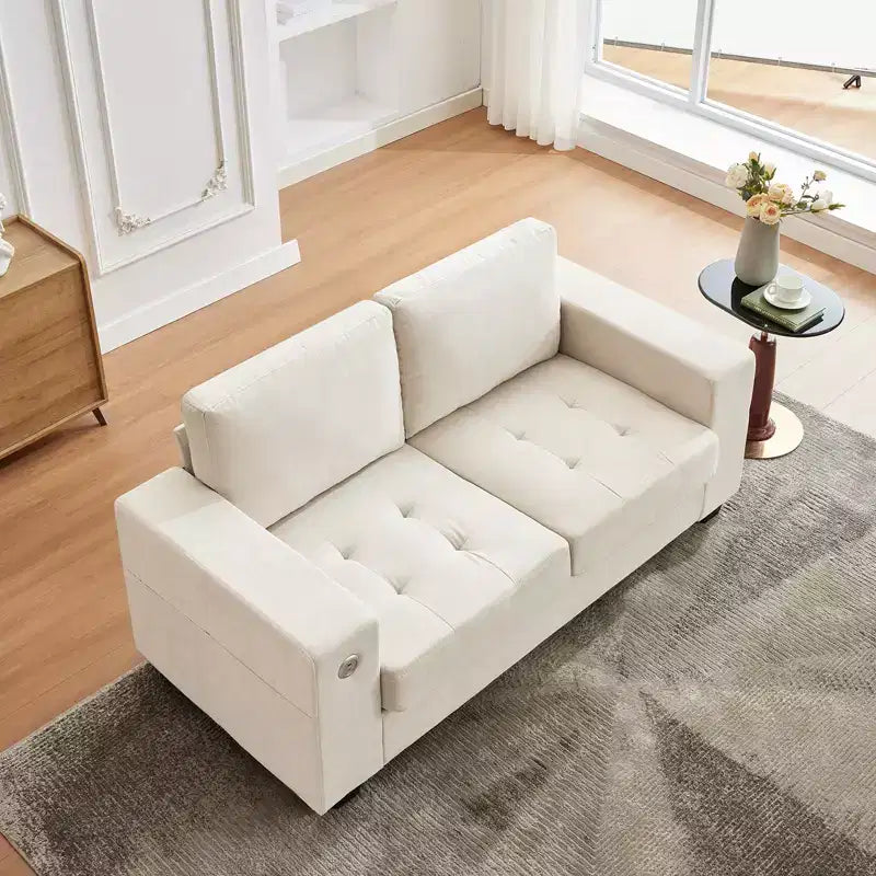 COZONY Divano a nuvola da 70'' in ciniglia in stile Mid-Century, Seduta profonda, Porte USB, Tasche laterali, Nessun assemblaggio