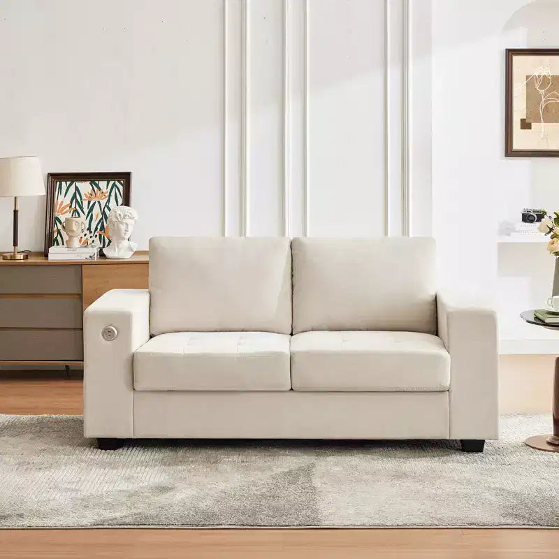 COZONY Divano a nuvola da 70'' in ciniglia in stile Mid-Century, Seduta profonda, Porte USB, Tasche laterali, Nessun assemblaggio