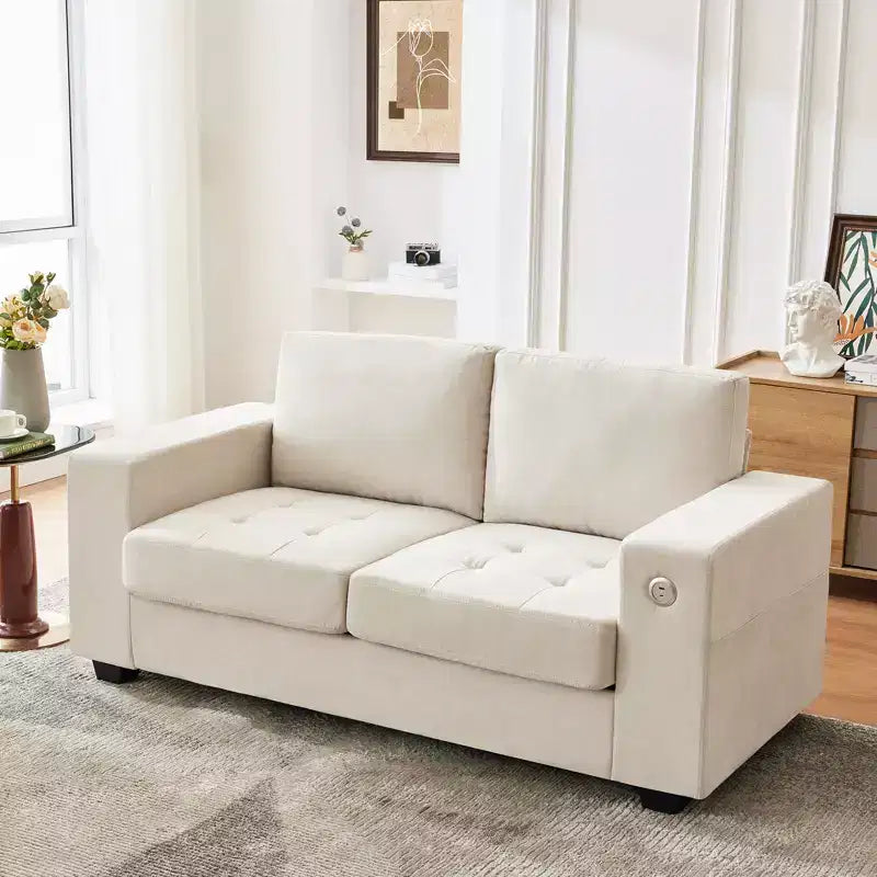 COZONY Divano a nuvola da 70'' in ciniglia in stile Mid-Century, Seduta profonda, Porte USB, Tasche laterali, Nessun assemblaggio
