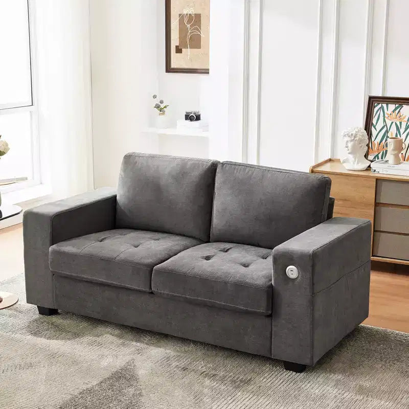 COZONY Divano a nuvola da 70'' in ciniglia in stile Mid-Century, Seduta profonda, Porte USB, Tasche laterali, Nessun assemblaggio
