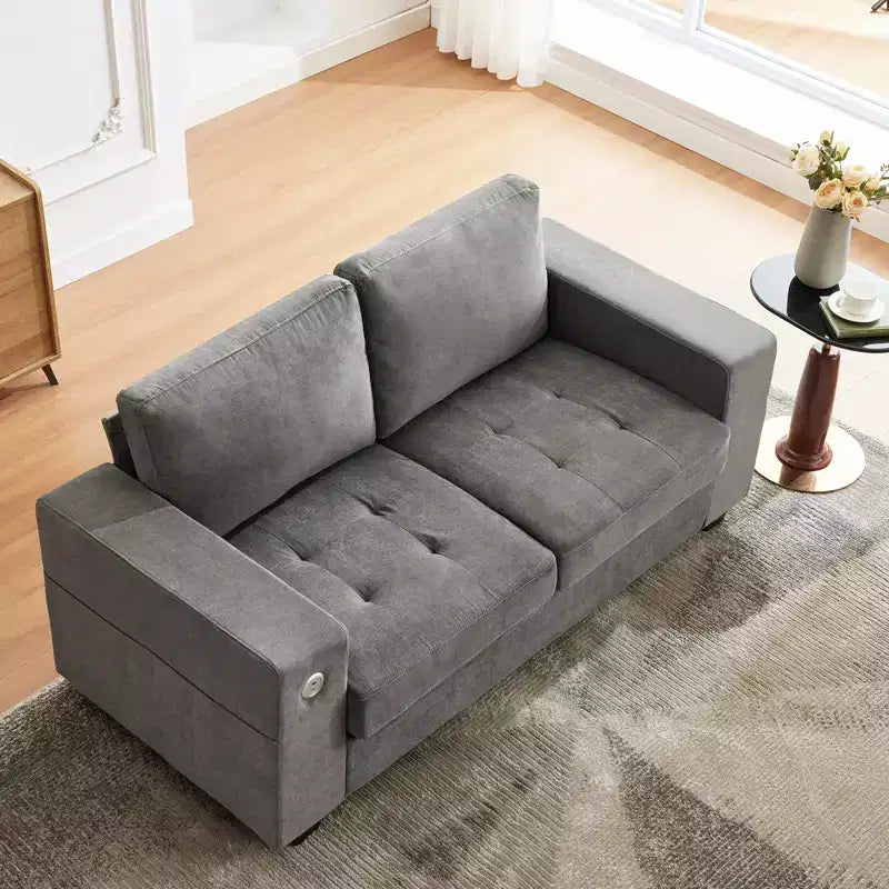 COZONY Divano a nuvola da 70'' in ciniglia in stile Mid-Century, Seduta profonda, Porte USB, Tasche laterali, Nessun assemblaggio