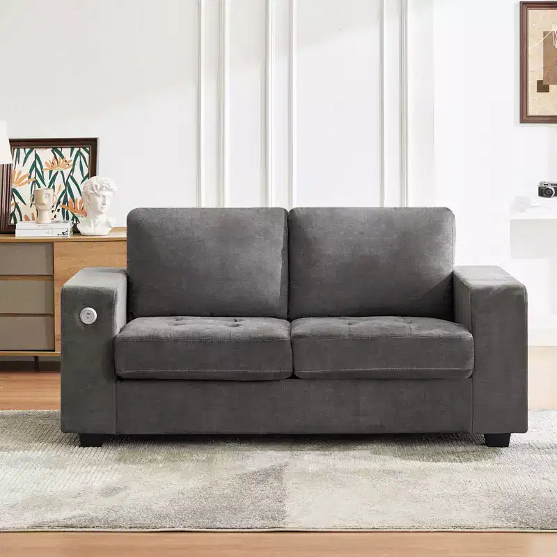 COZONY Divano a nuvola da 70'' in ciniglia in stile Mid-Century, Seduta profonda, Porte USB, Tasche laterali, Nessun assemblaggio
