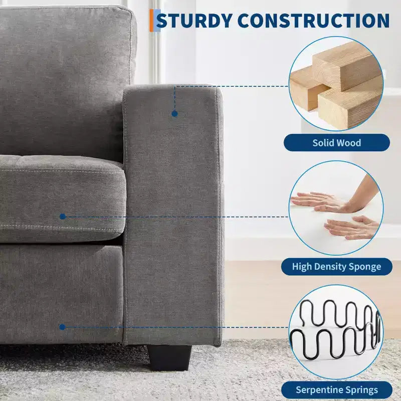 COZONY Divano a nuvola da 70'' in ciniglia in stile Mid-Century, Seduta profonda, Porte USB, Tasche laterali, Nessun assemblaggio