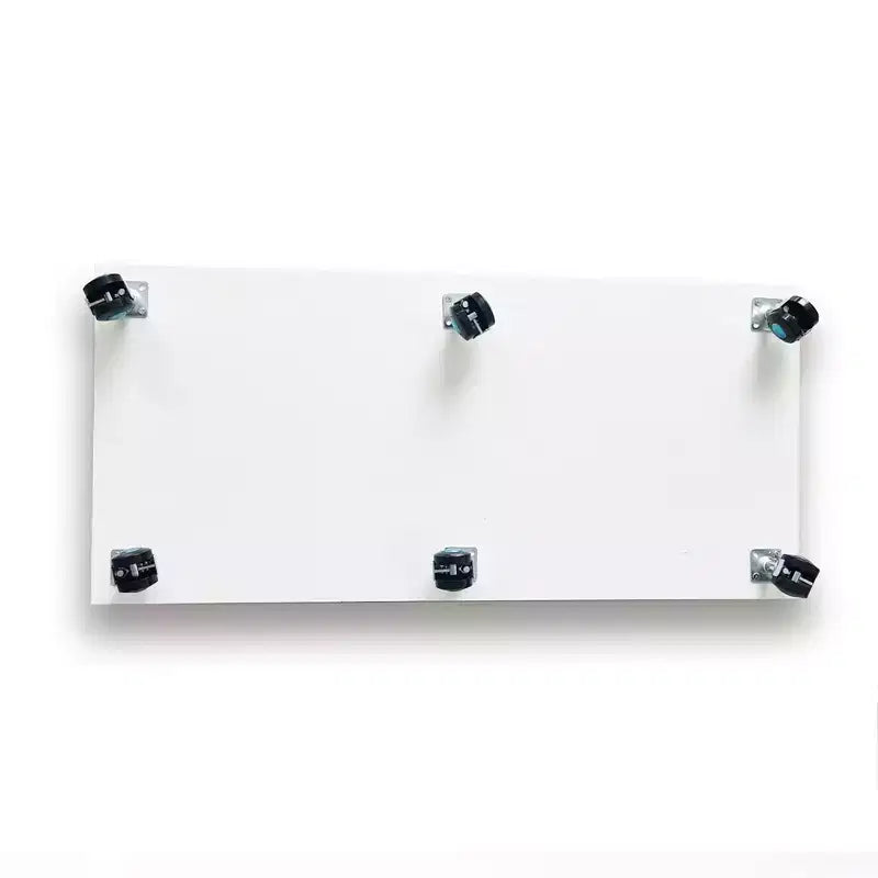 MAYEERTY Vetrina in vetro temperato, mobile portavino, schedario, striscia luminosa Bluetooth, rotelle girevoli con blocco, soggiorno, camera da letto, ufficio, bianco