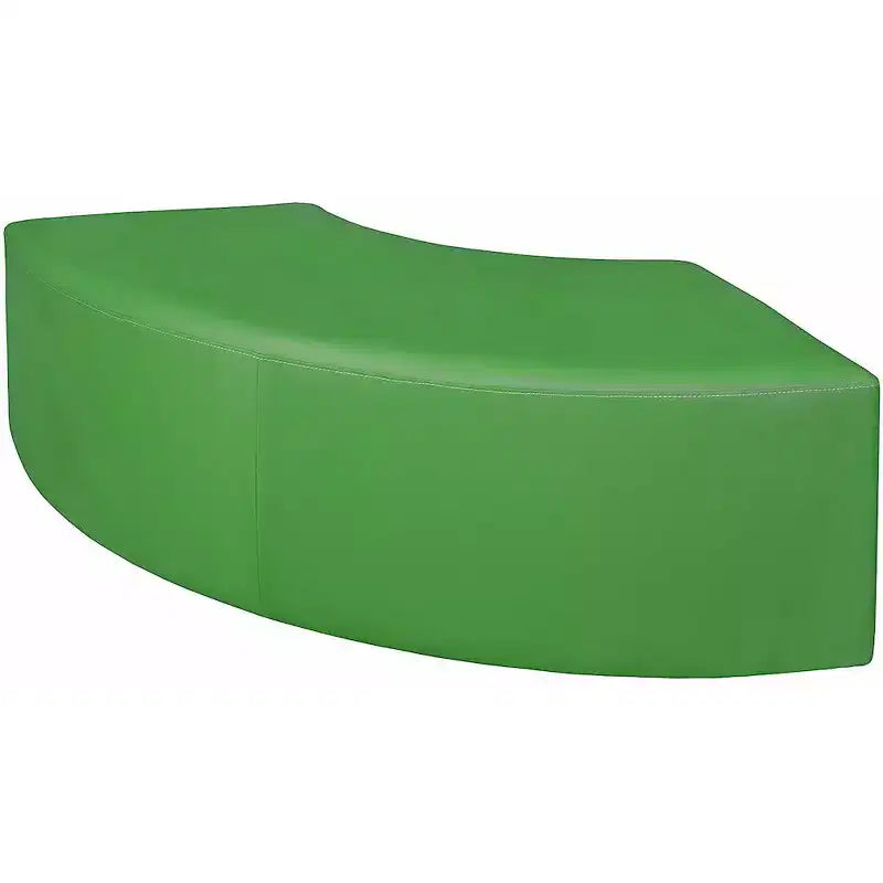 Curved Semi-Circle Ottoman – Black Vinyl, Plush Upholstered Lounge Seat