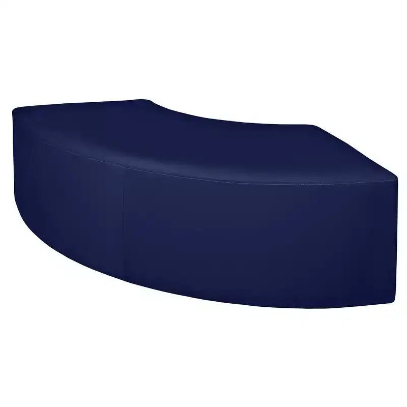 Curved Semi-Circle Ottoman – Black Vinyl, Plush Upholstered Lounge Seat